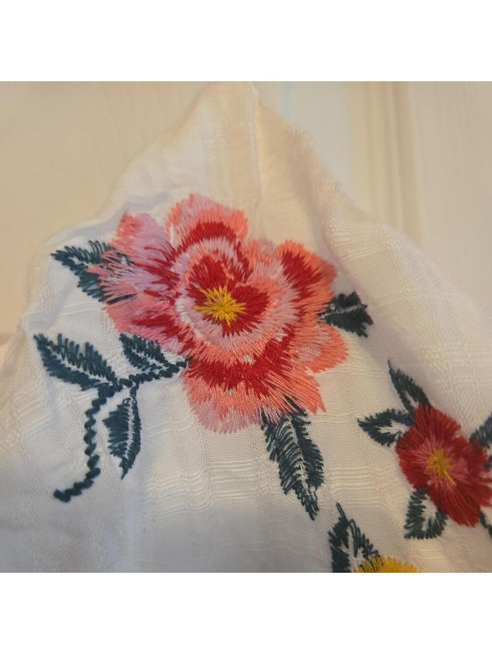Nwt Francescas Embroidered Floral Mini Dress Cottagecore Shabby Chic Boho Medium - Picture 3 of 9
